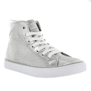 Silver Gotta Flurt High-Top Sneakers Bling 9.5 Womens
